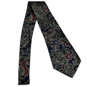 PAISLEY NAVY BLUE RED GREEN ALL OVER PRINT MEN’S TIE